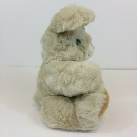 Walmart Easter Bunny Rabbit Plush Stuffed Animal Gold Bow Tan Brown 12" Toy NWT - Picture 6 of 12